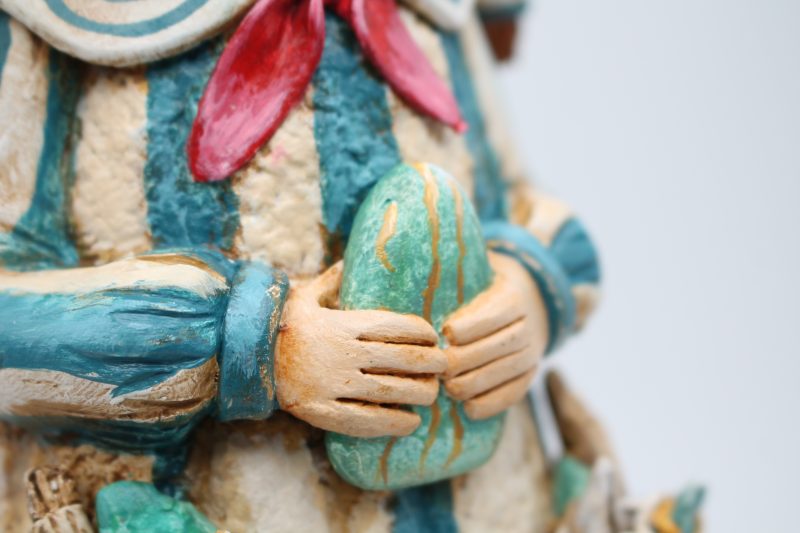 Handmade Coralie Tidepocket Art Doll from paper clay.