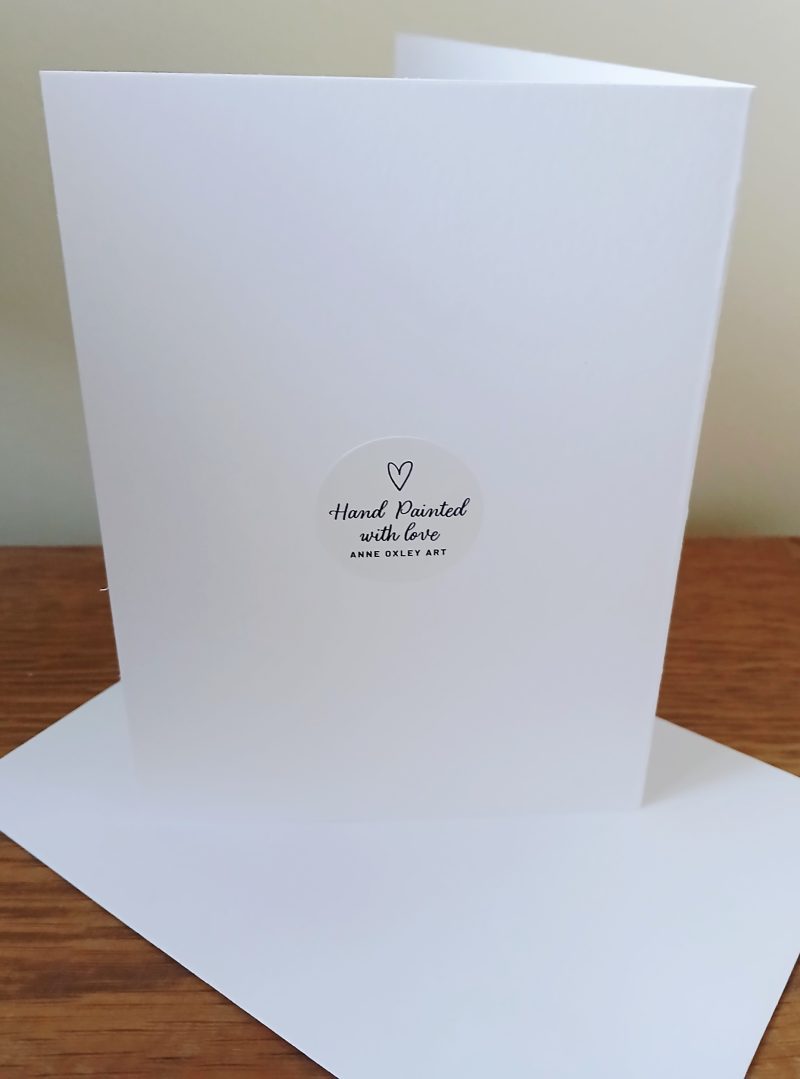 Handpainted Bullfinch Watercolour Greetings Card with Envelope