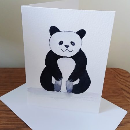 Hand-Painted Watercolour Panda Greeting Card with Envelope
