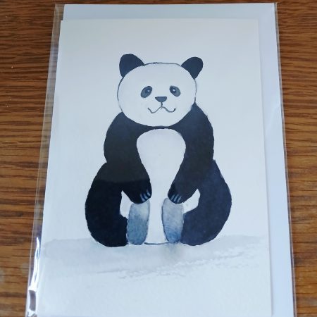 Hand-Painted Watercolour Panda Greeting Card with Envelope