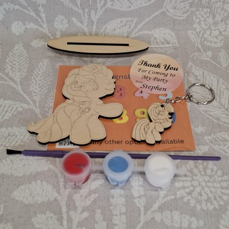 Paint your Own Cute Pony, Personalised Individual Party Packs, Paintable Wood Figures