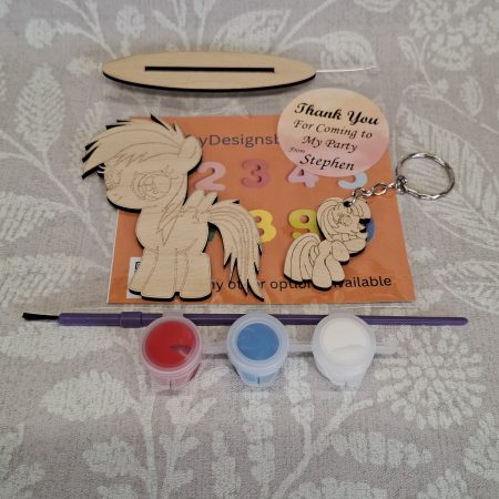 Paint your Own Cute Pony, Personalised Individual Party Packs, Paintable Wood Figures