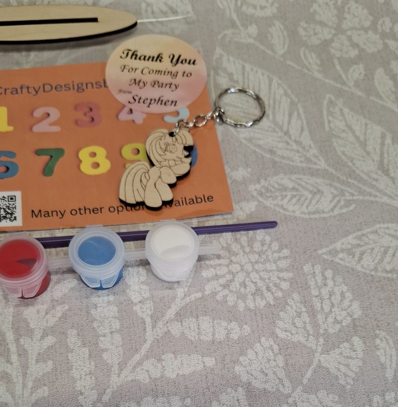 Paint your Own Cute Pony, Personalised Individual Party Packs, Paintable Wood Figures