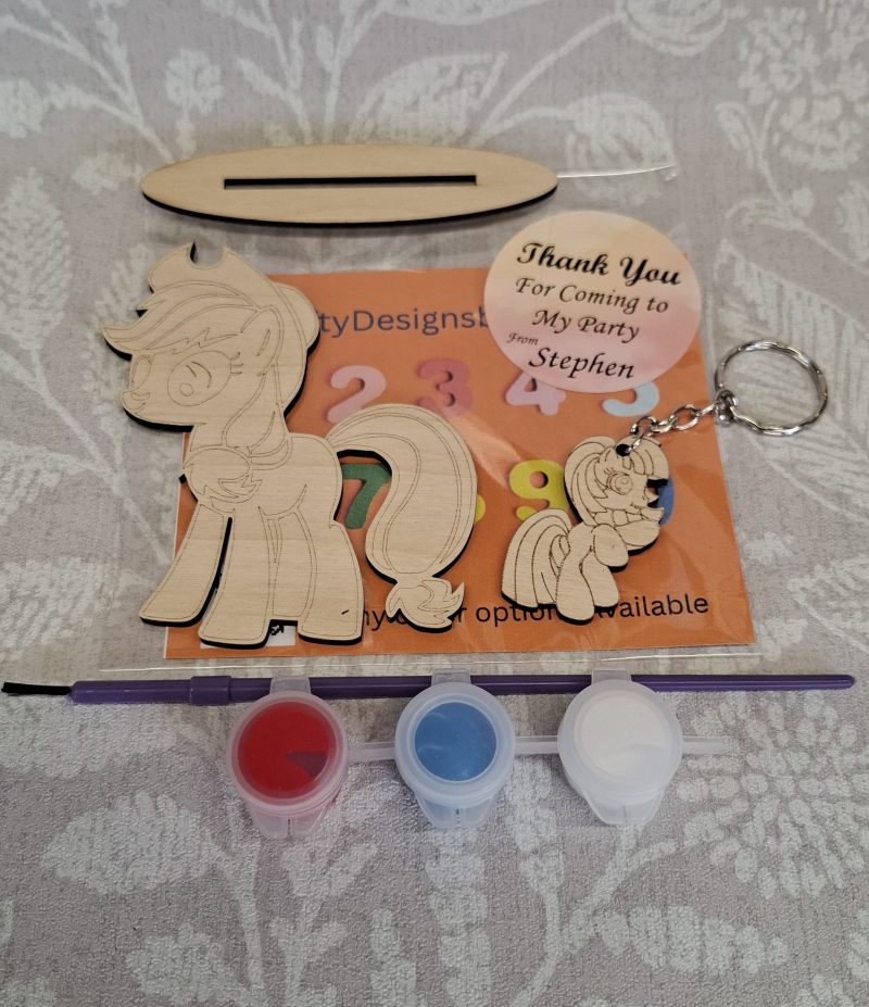 Paint your Own Cute Pony, Personalised Individual Party Packs, Paintable Wood Figures