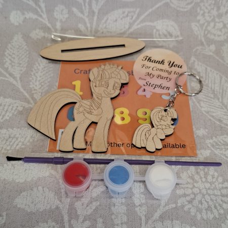 Paint your Own Cute Pony, Personalised Individual Party Packs, Paintable Wood Figures