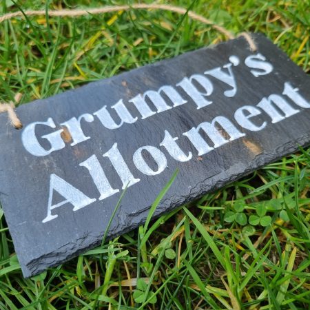 Hand Painted Reclaimed Slate Sign - Grumpy's Allotment, Garden, Greenhouse, Shed, vegetable Patch, Workshop