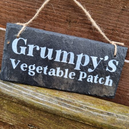 Hand Painted Reclaimed Slate Sign - Grumpy's Allotment, Garden, Greenhouse, Shed, vegetable Patch, Workshop