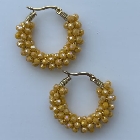 Sunshine crystal beaded hoops