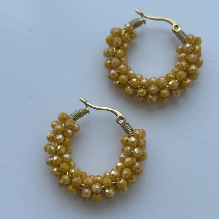 Sunshine crystal beaded hoops