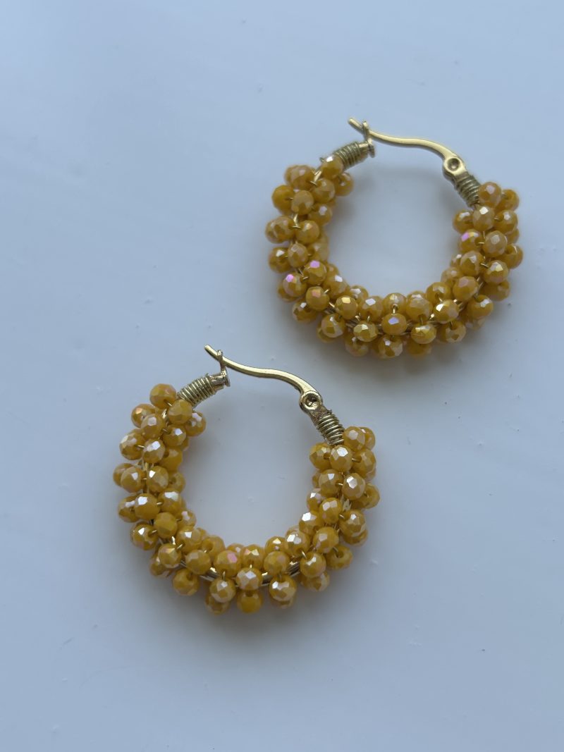 Sunshine crystal beaded hoops