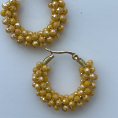 Sunshine crystal beaded hoops