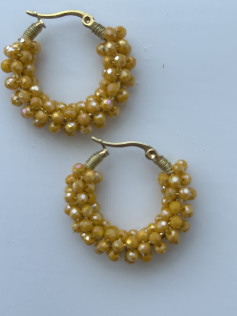 Sunshine crystal beaded hoops