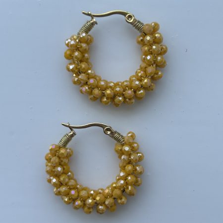 Sunshine crystal beaded hoops