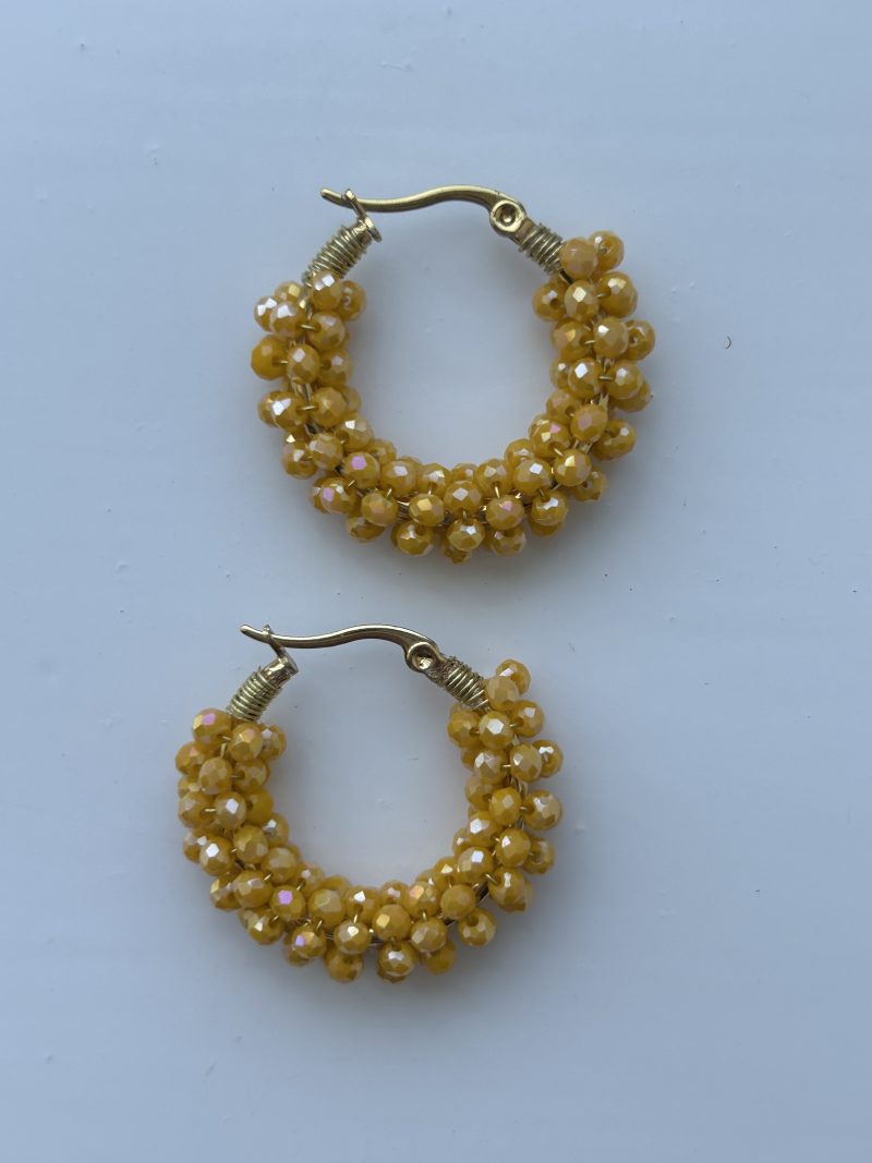 Sunshine crystal beaded hoops