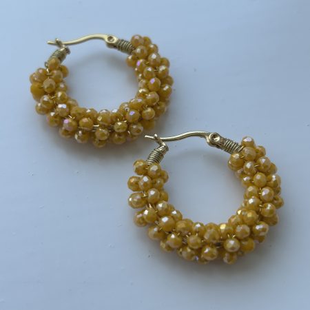 Sunshine crystal beaded hoops