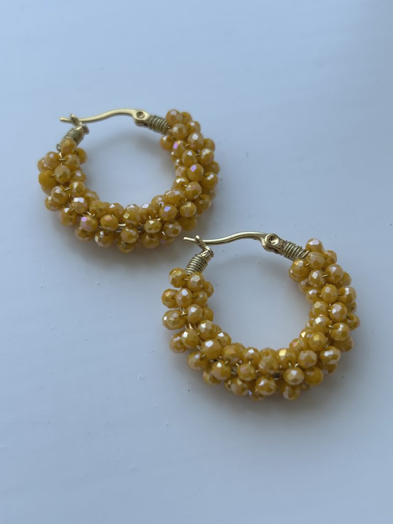 Sunshine crystal beaded hoops