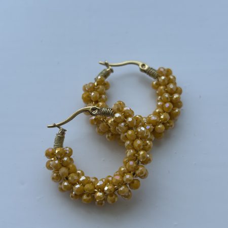 Sunshine crystal beaded hoops