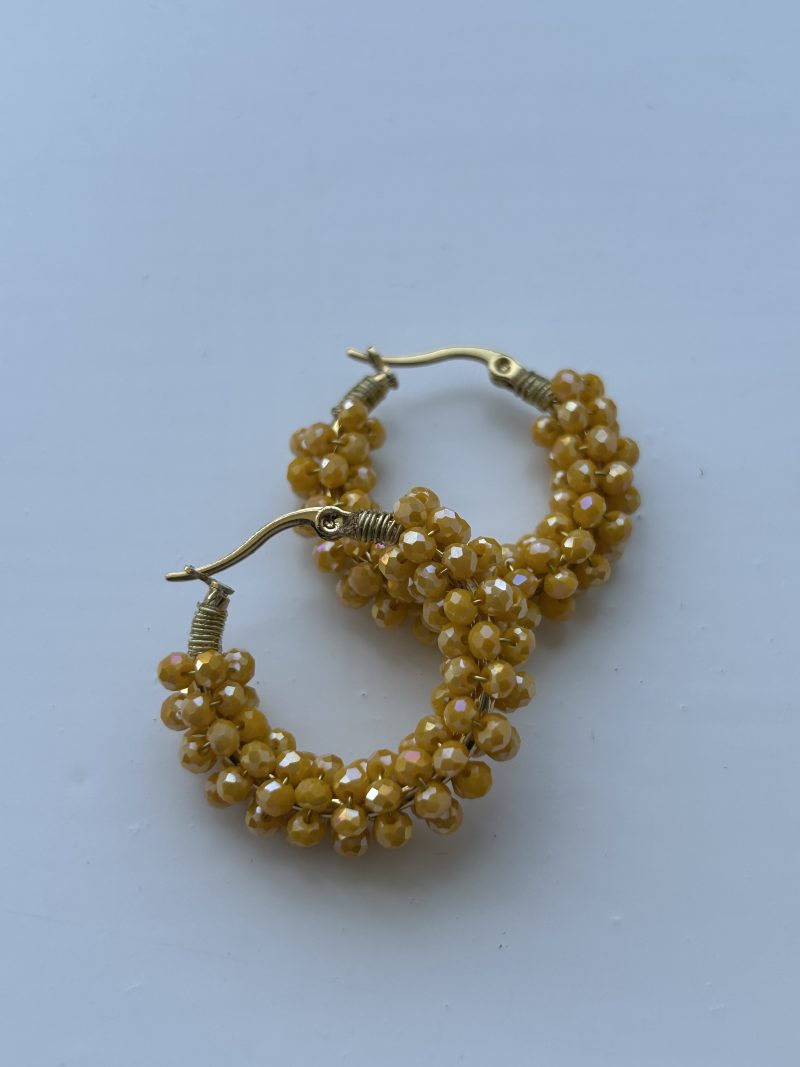 Sunshine crystal beaded hoops