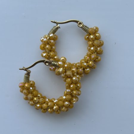 Sunshine crystal beaded hoops