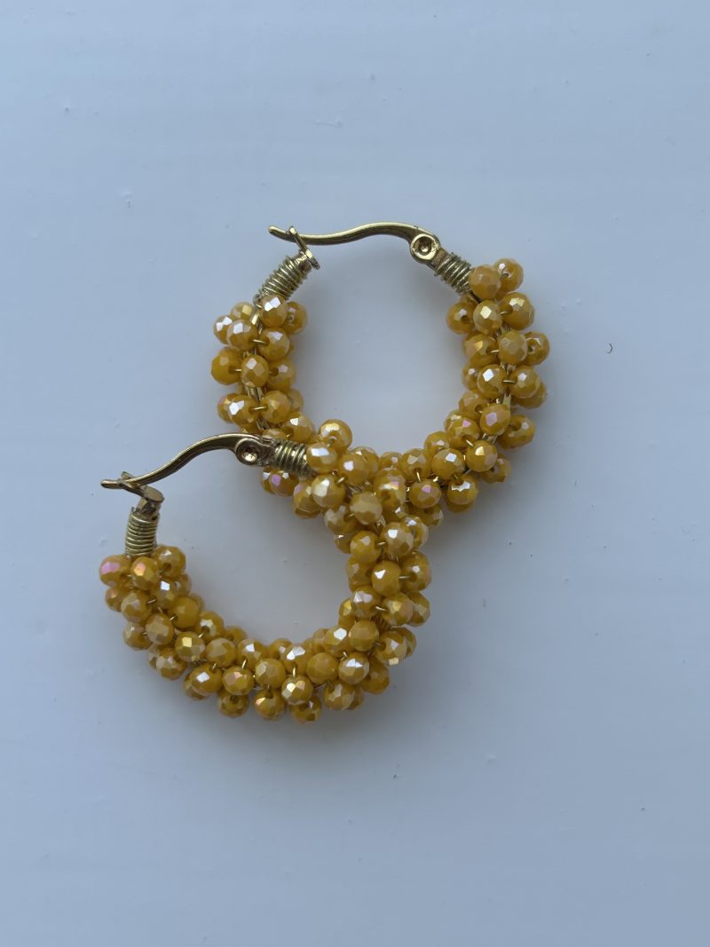 Sunshine crystal beaded hoops