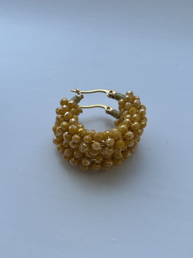 Sunshine crystal beaded hoops
