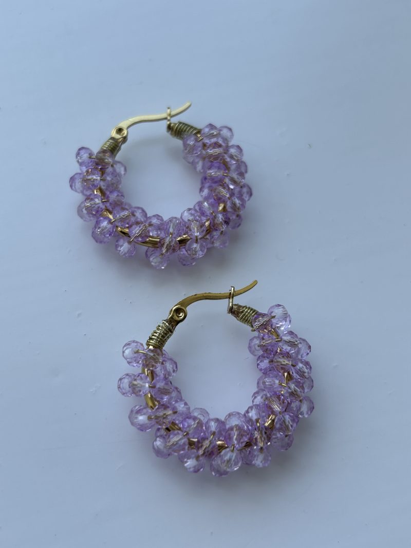 Lavender dreams hoops earrings
