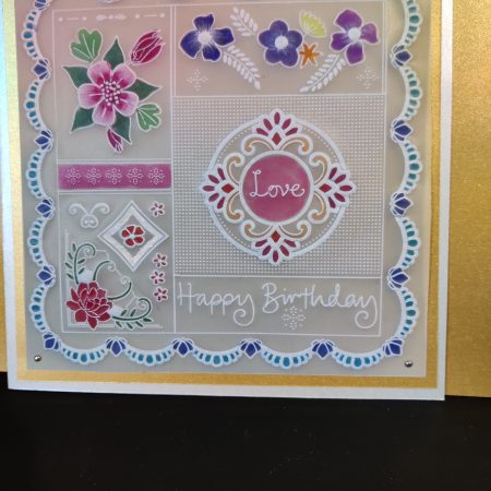 Handcrafted Birthday card 8" x 8" with unique design