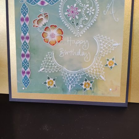 Handcrafted Birthday card 8" x 8" with unique design
