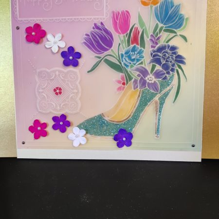Handcrafted Birthday card 8" x 8" unique design