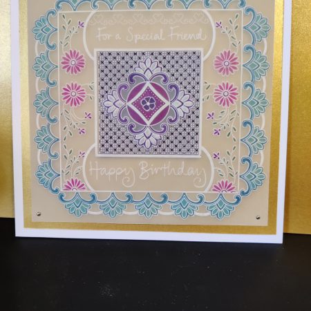 Handcrafted Birthday card 8" x 8" with unique design