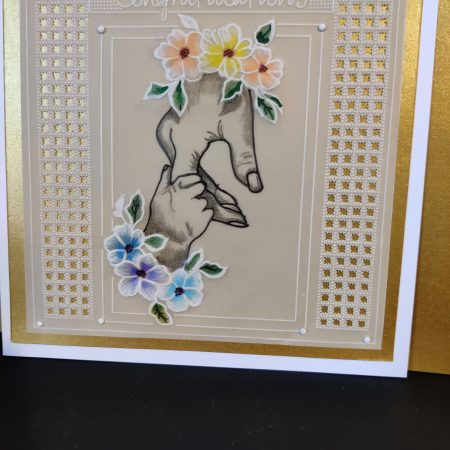 Handcrafted card 8" x 8" with unique design New Baby