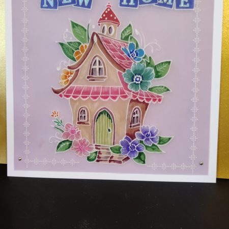 Handcrafted card 8" x 8" with unique design New Home