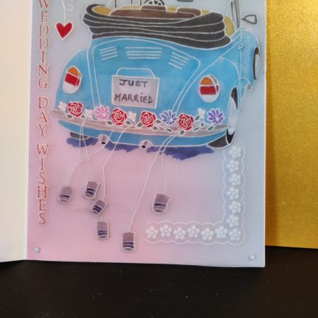 Handcrafted bell shape cut away greetings card