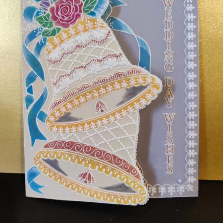 Bell shape cut away Wedding day card 7" x 5"