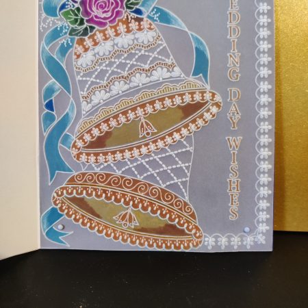 Bell shape cut away Wedding day card 7" x 5"