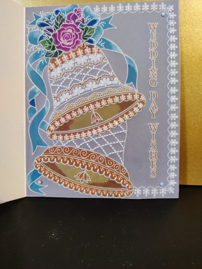 Bell shape cut away Wedding day card 7" x 5"