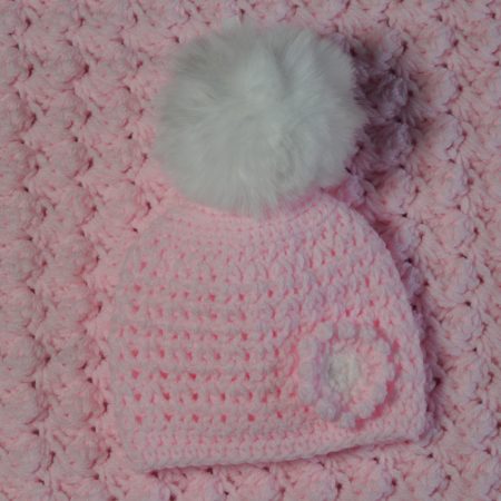 Pink Baby Girl Gift, Handmade Crochet Baby Cardigan and Hat, Baby Shower Gift