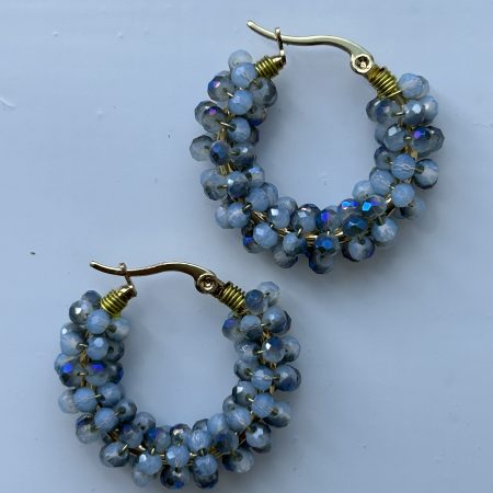 Stormy weather crystal hoops