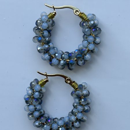 Stormy weather crystal hoops