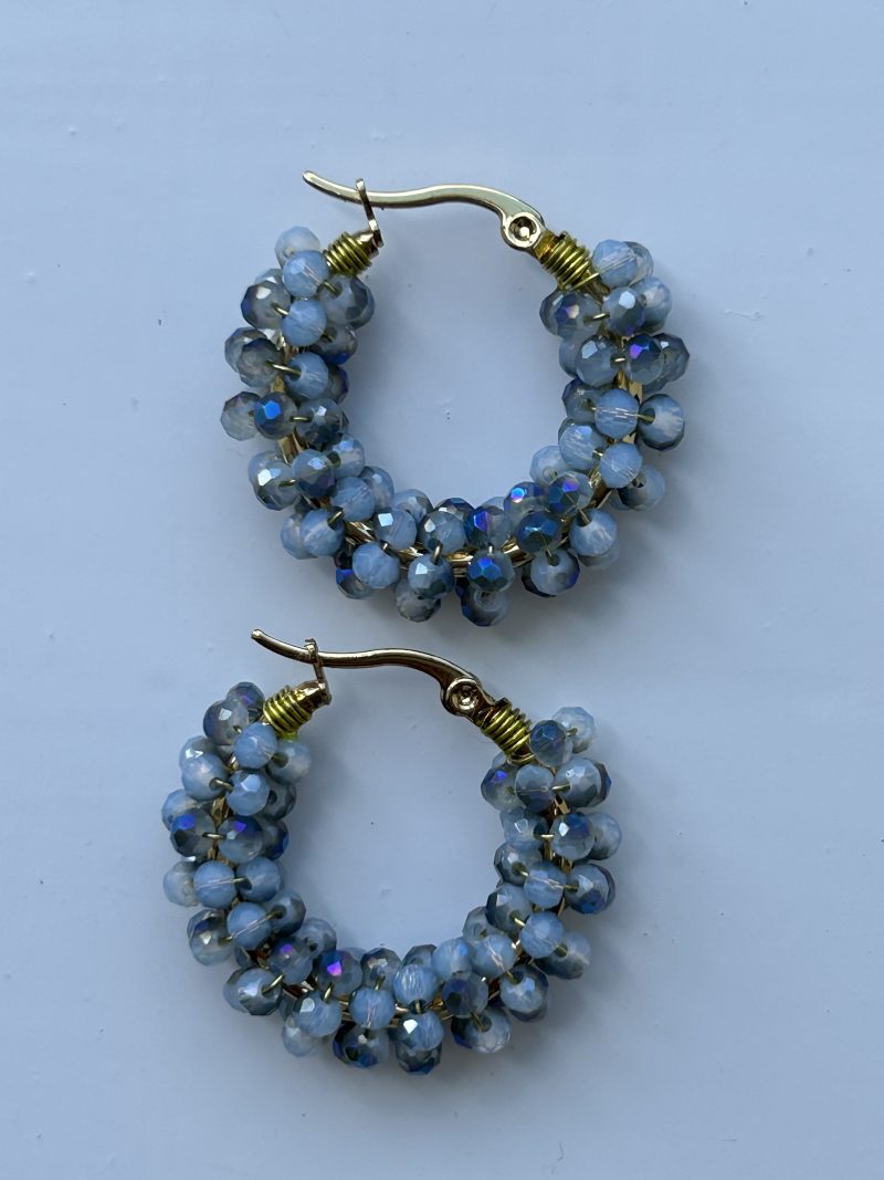 Stormy weather crystal hoops