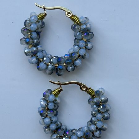 Stormy weather crystal hoops