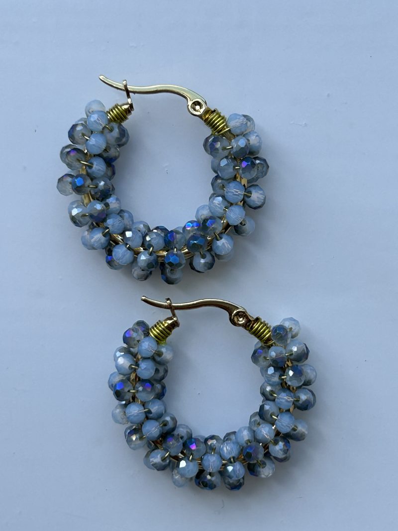 Stormy weather crystal hoops