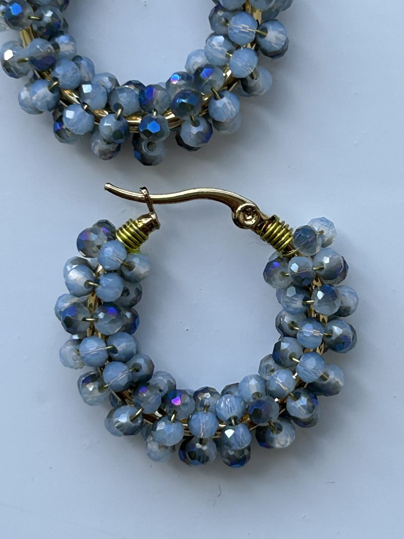 Stormy weather crystal hoops