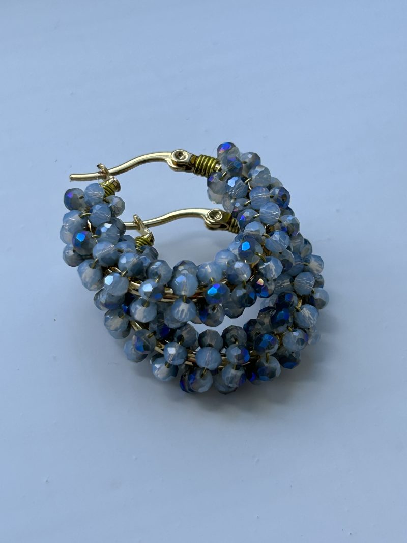 Stormy weather crystal hoops
