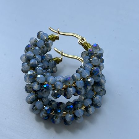 Stormy weather crystal hoops