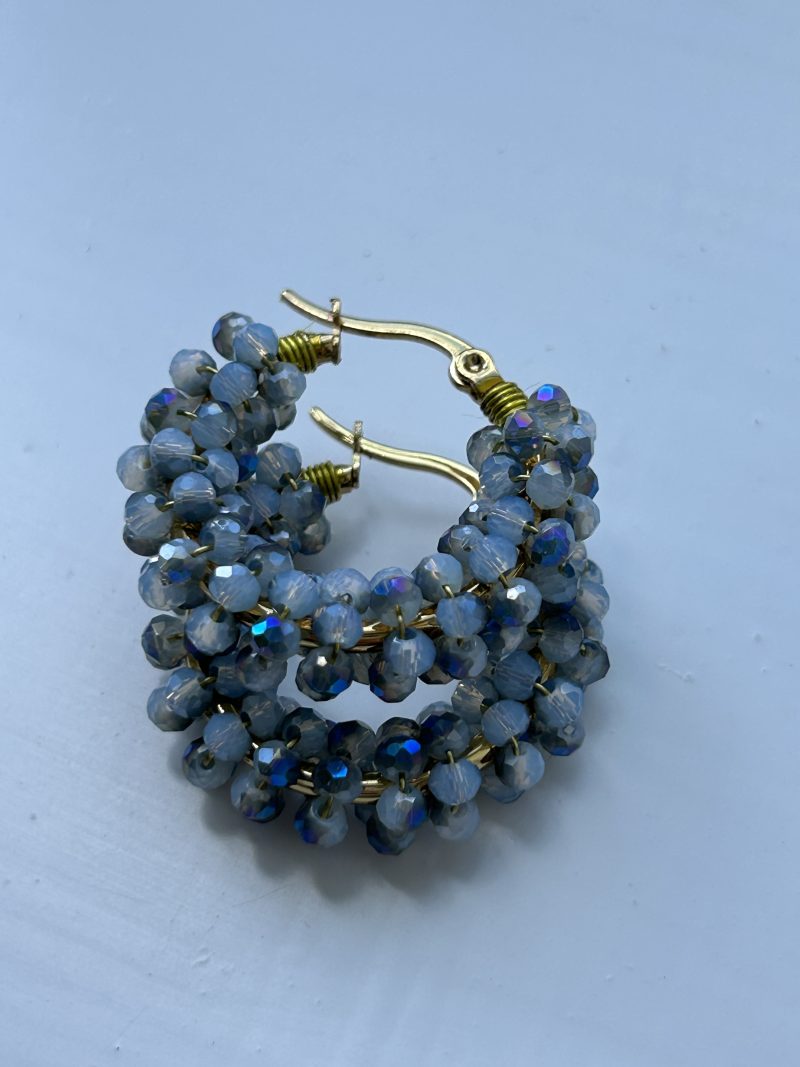 Stormy weather crystal hoops