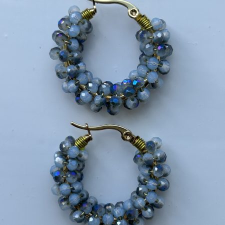 Stormy weather crystal hoops