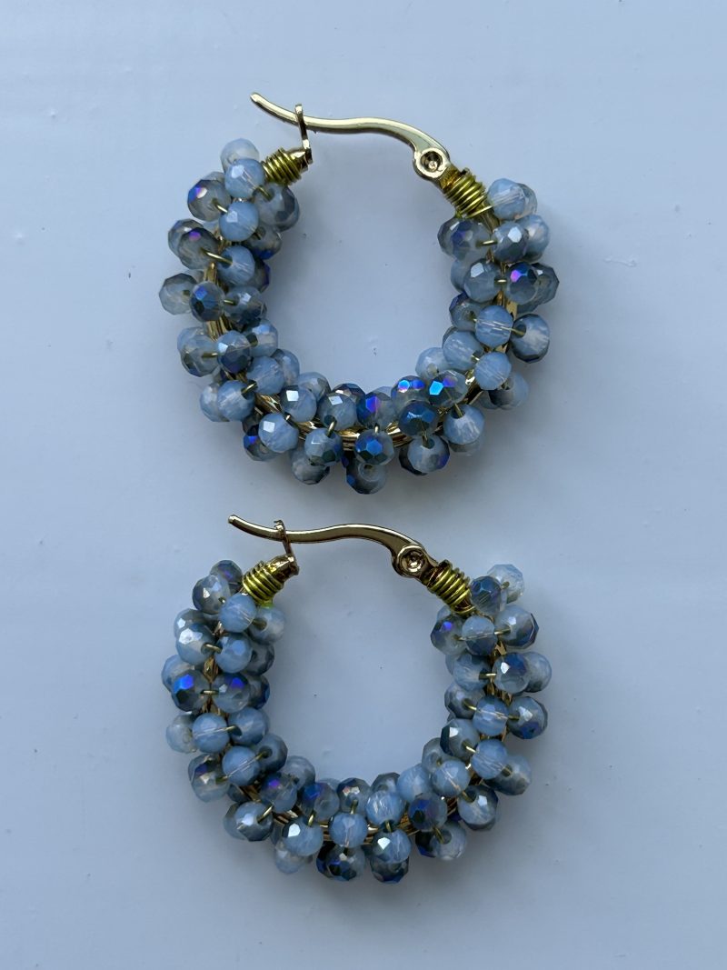 Stormy weather crystal hoops