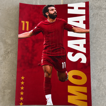 Mohamed Salah Inspired Football Art Print – Red No.11 Edition – A4 Sports Poster – Football Inspired Wall Art