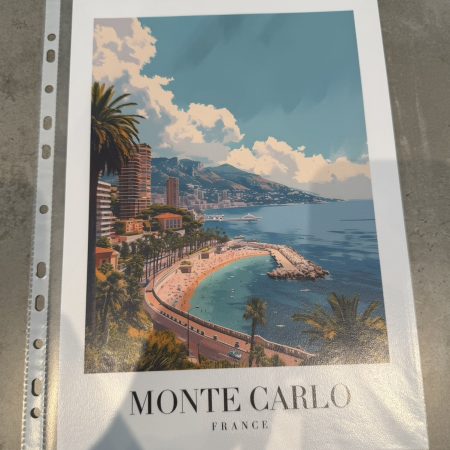 Monte Carlo Travel Art Print – Riviera Coast Edition – A4 Wall Art – Mediterranean Inspired Poster